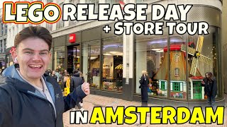 LEGO Store RELEASE DAY Shopping in Amsterdam  LEGO Store Tour  Minifigure Factory [upl. by Oralee98]