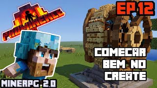 Como usar o CREATE para FARM de cascalho  RAID  Minecraft RPG 20 Ep 12 Prominence ModPack [upl. by Nanreit275]