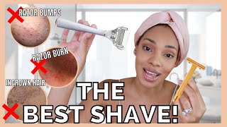 The BEST shaving routine  how prevent ingrown hairs strawberry legs razor bumps amp razor burn [upl. by Suoicserp857]