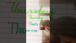 3 ways to letter ThursdayLearn Brush Lettering on my channelPentel Brushpen shorts calligraphy [upl. by Macegan]