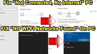 Fix No WIFI Networks Found amp No Internet On Windows 10 Laptop  PC  Fix Missing Wifi [upl. by Lilhak464]