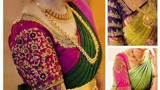 Bridal Aari work Blouse Designs blouse design new model Aariwork sleeves design aariwork maggam [upl. by Olmsted144]