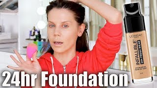 FULL DAY WEAR TEST  LOreal 24hr Foundation [upl. by Peria]