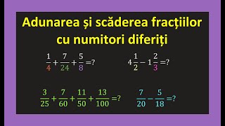 Fractii ordinare adunare si scadere numitor comun cmmmc exercitii clasa 5Invata Matematica Usor [upl. by Navoj]