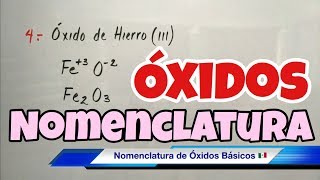 Nomenclatura de ÓXIDOS Metálicos Metal más Oxígeno [upl. by Werra]