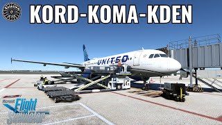 MSFS LIVE United A319 Chicago ✈︎ Omaha ✈︎ Denver Vatsim Velocity [upl. by Pena]