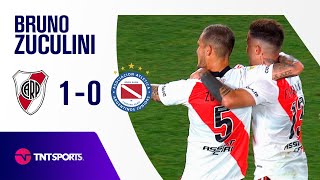 ¡BOMBAZO DE ZUCULINI 💣 River vs Argentinos Jrs 10  Fecha 18  Torneo de la Liga 2021 [upl. by Yatnahs]