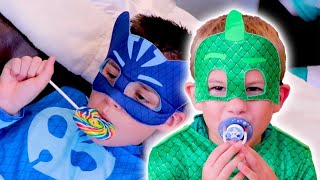 PJ Masks in Real Life 🍼 Babysitter for the PJ Masks 🍼 PJ Masks Official [upl. by Nylzor]