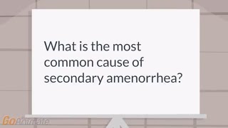 What is the most common cause of secondary amenorrhea [upl. by Bordy]