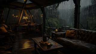 Tranquil Rainforest Night  Deep Sleep Guaranteed with Heavy Rain on the Tent  ASMR White Noise [upl. by Anoid104]