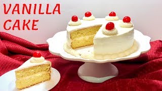 Easy Vanilla Cake with Vanilla Buttercream Frosting Butter Cake [upl. by Etaner]