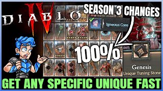 Diablo 4  Do THIS Now  Get ANY Unique Gear FAST amp EASY Post Patch  New Season 3 Boss Farm Guide [upl. by Natsud135]