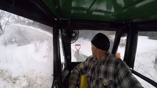 John Deere 1026RSB1148Original Tractor Cab cleaning 10 to 25 inches of snow 01272018 [upl. by Jung]