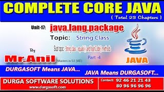 Core Java  javalangpackage  String class  equals and hashCode methodsPart4 [upl. by Aicetal]