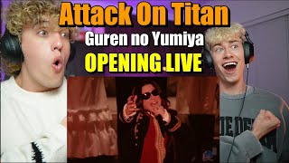 This is too GOOD  Attack On Titan  Opening Guren no Yumiya Live  REACTION [upl. by Auqenat]