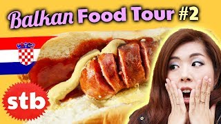 BALKAN FOOD TOUR 2 Trying Sarma Croatian Street Food in Zagreb [upl. by Shotton]