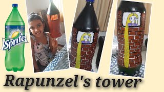 Plastic bottle art🤩 art artandcraft rapunzel rapunzelhair acrylicpainting littleart 💛 [upl. by Nivlac]