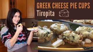 TRADITIONAL GREEK CHEESE PIE CUPS  Tiropita  Authentic Greek Recipe  Healthy  Vegetarian [upl. by Anse]