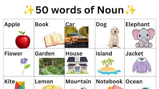 Basic 50 words of noun english pictures wordseasylearning EasyLearningVocabulary [upl. by Goldie]