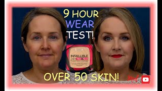 NEW LOREAL INFALLIBLE FOUNDATION IN A POWDER  REVIEW  FULL DAY WEAR TEST OVER 50 [upl. by Hplar]