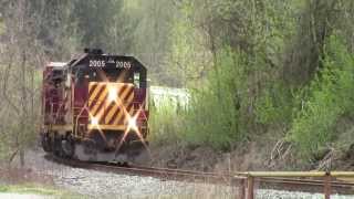 HD Allegheny Valley Railroad GP11s On the Old BampO Wheeling Pittsburgh Subdivision Finleyville PA [upl. by Etnom]