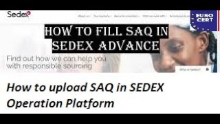 How to fill SAQ in SEDEX ADVANCE [upl. by Aiksas]