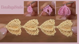 How to 3D Crochet Hearts for KEY CHAINS BRACELET [upl. by Ynnad]