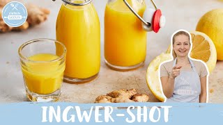 IngwerShot selber machen 💪🍋  ohne Entsafter  IngwerKurkumaShot  Einfach Backen [upl. by Aierb]