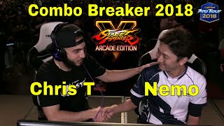 SFV AE  Nemo VS Chris T  Combo Breaker 2018  Day 2  CPT 2018 [upl. by Marchelle]