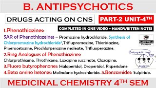 Antipsychotic drug complete SAR  Mechanism  Phenothiazines  P2 U4  Medicinal Chemistry 1 [upl. by Johna]