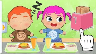 BABY ALEX AND LILY 🥐 Learn How to Make Breakfast  Educational Cartoons [upl. by Thorma]