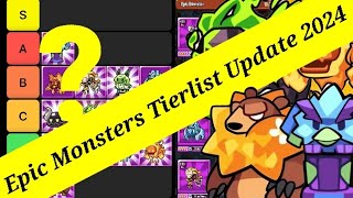 Updated Tierlist and Rankings of Epic Monsters  Latest August 2024 Update  Summoners Greed [upl. by Fife]