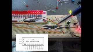 Chenillard 16 LED  مسجل الإزاحة 74لس164ne555 [upl. by Nylrebmik749]