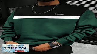 Manfinity Homme Plus Size Mens Crew Neck Colorblock Letter Print Casual Fashion Review [upl. by Ecnesse857]