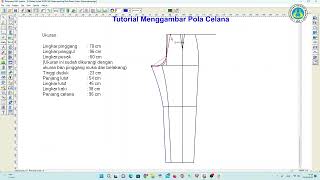 Tutorial cara membuat pola celana panjang wanita [upl. by Fernald]