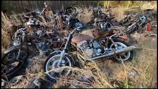 MOTORCYCLE GRAVEYARD III OVER 4000 BIKES IS THIS THE WORLDS LARGEST [upl. by Lanos754]