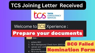 TCS Joining Letter Received  BGC Form  Mandatory Documents [upl. by Dayir135]