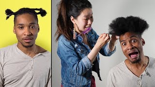 My Korean Fiancée Tries To Cornrow My Hair For First Time [upl. by Orford]