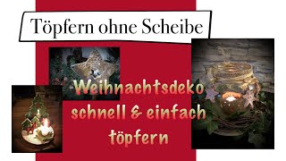 Weihnachtsdeko schnell und einfach töpfern  3 Ideen zum Nachmachen [upl. by Yenitsed67]