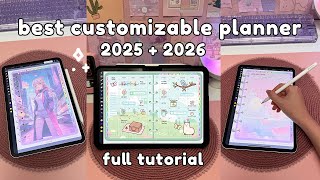 Best Customizable Digital Planner 2025  2026 💕 Full Tutorial  iPad amp Android [upl. by Weikert]