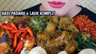 ASMR NASI PADANG KOMPLIT 6 LAUK  EATING SOUNDS [upl. by Adnahsed]