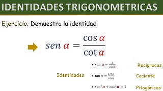 Demostracion de Identidades Trigonometricas  Nivel Basico  Ejemplo 1 [upl. by Elraet315]