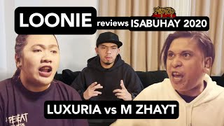 LOONIE  BREAK IT DOWN Rap Battle Review E274  ISABUHAY 2020 LUXURIA vs M ZHAYT [upl. by Renaxela]