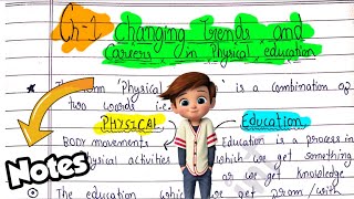 Changing Trends amp Career in Physical Education handwritten Notes Class 11 Ch 1 Edustudypoint [upl. by Foah164]