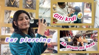 Ear piercing 😭  nikhil na bi ear piercing krvie  nitaniyajamwal [upl. by Butta334]