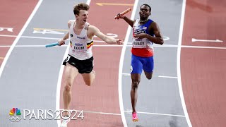 USA 4x400 gold medal hopes Doomed by Belgian anchor rally at Indoor Worlds  NBC Sports [upl. by Bowen]