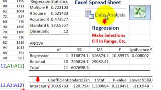 Regression Analysis Using Covariance To Calculate The Regression Line amp Excel Output [upl. by Waterer]