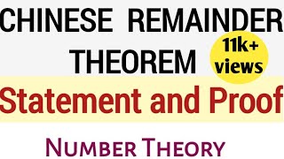 Chinese remainder Theorem  Proof of Chinese Remainder Theorem  Number Theory Ug Maths BSc maths [upl. by Veejar]