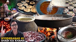 Hyderabad Ki Shadi Ka Khana  Hyderabadi Wedding Food  Hyderabadi Muslim Wedding Food [upl. by Annaear]