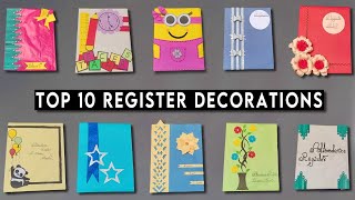 Top 10 Register Decoration Ideas  Attendance Register Decoration Designs [upl. by Yelyab]